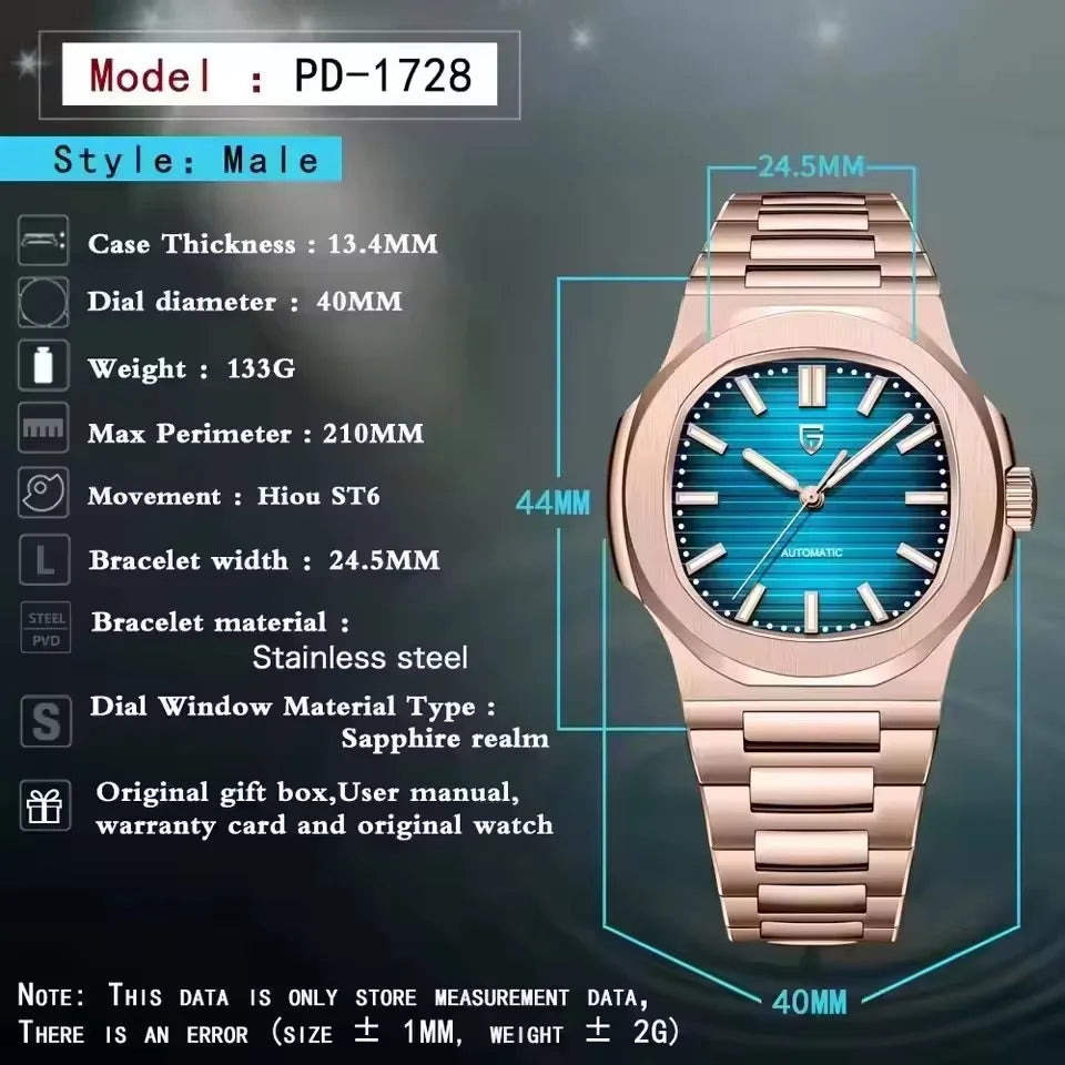 PAGANI DESIGN 2026 New Watches mens Luxury Seagull ST6 Mechanical Mens Automatic Watches AR Sapphire Stainless Steel Waterproof