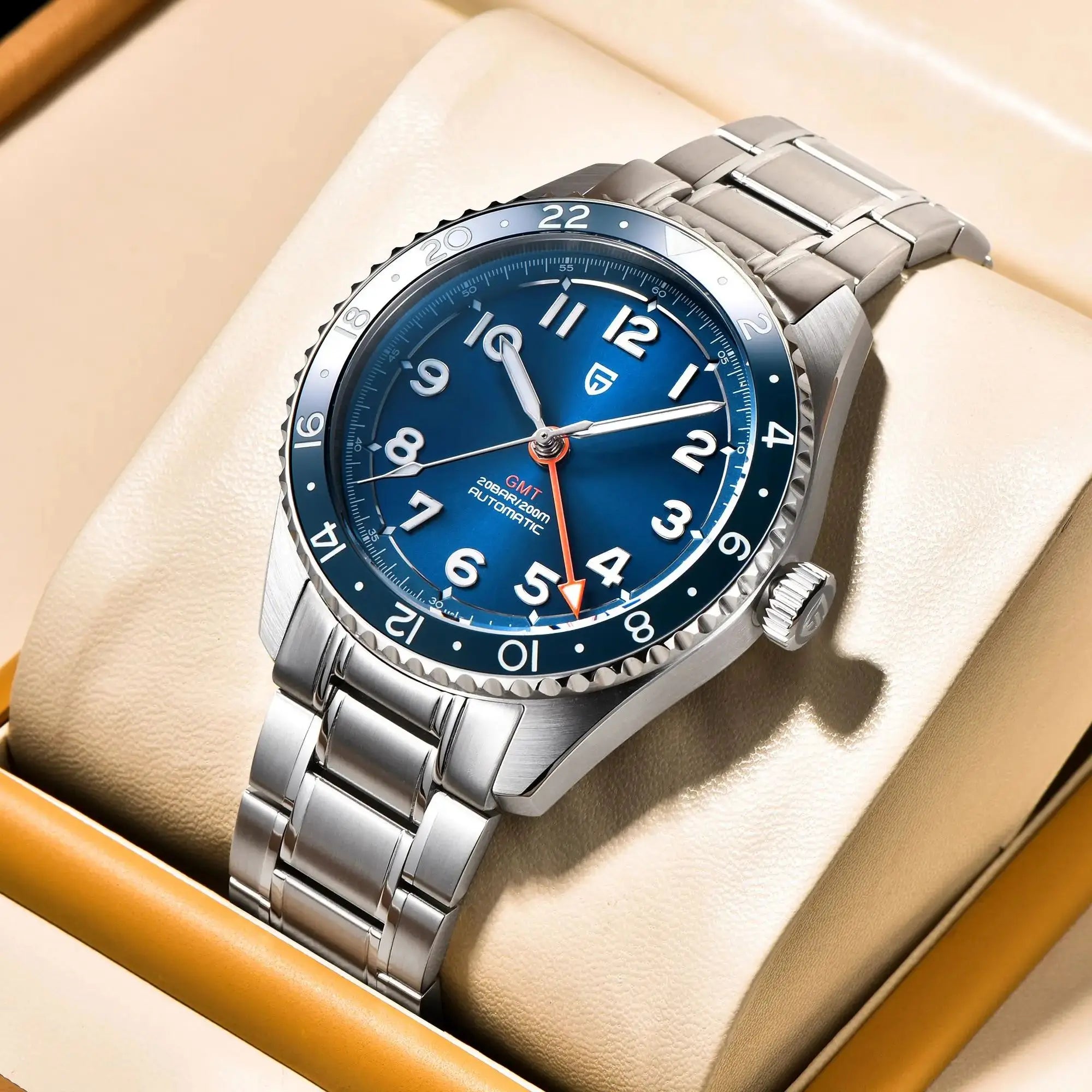 PAGANI DESIGN PD1784 NH34 NEW GMT Automatic Watch Motion Mechanical Watch Stainless Steel Sapphire Glass Waterproof reloj hombre
