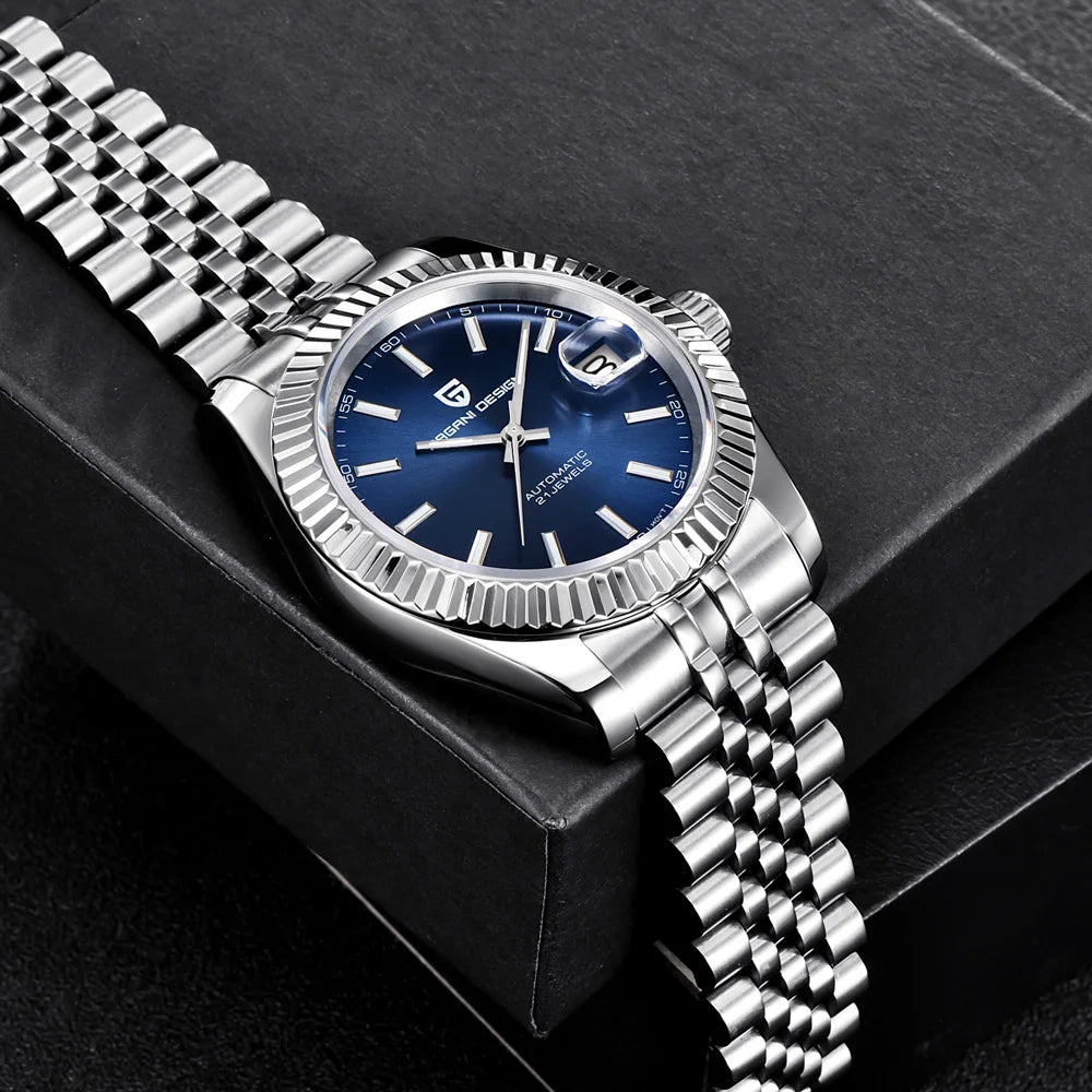 PAGANI DESIGN Watches Luxury Diamond Dial Mechanical Watch For Men Top NH35 Movt Sapphire Glass Stainless Steel Waterproof Watch