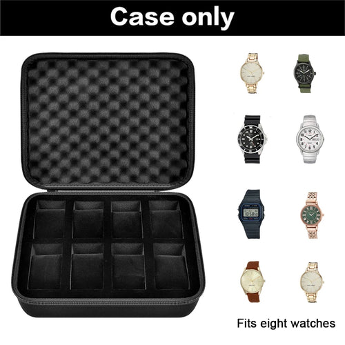 Caja para Relojes 8 Slots Organizador Universal Compatible con Relojes y Smartwatch hasta 42mm Estuche de Almacenamiento