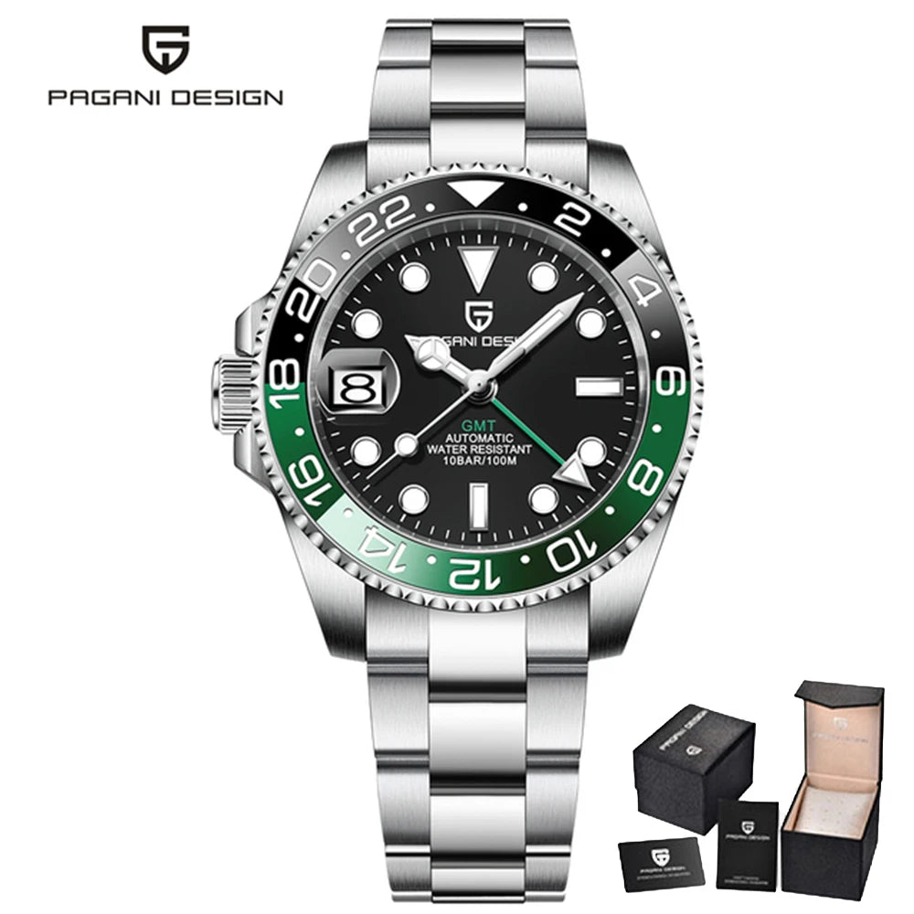 PAGANI DESIGN V4 40MM GMT NH34 Watch for Men Luxury Sapphire AR Coating Mechanical Watch Two Tone Ceramic Bezel Automatic Watch