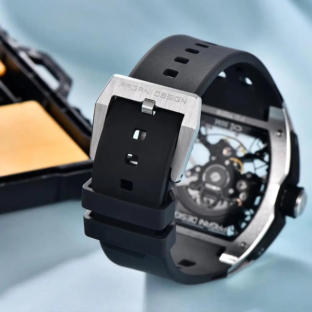 Reloj Pagani PDYS018 Automático Skeleton Cristal Zafiro Acero Inoxidable Diseño Elegante