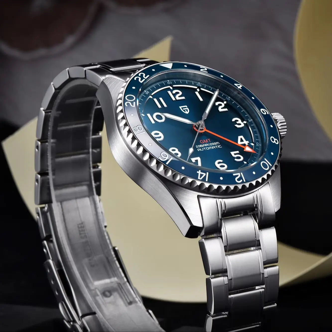 PAGANI DESIGN PD1784 NH34 NEW GMT Automatic Watch Motion Mechanical Watch Stainless Steel Sapphire Glass Waterproof reloj hombre