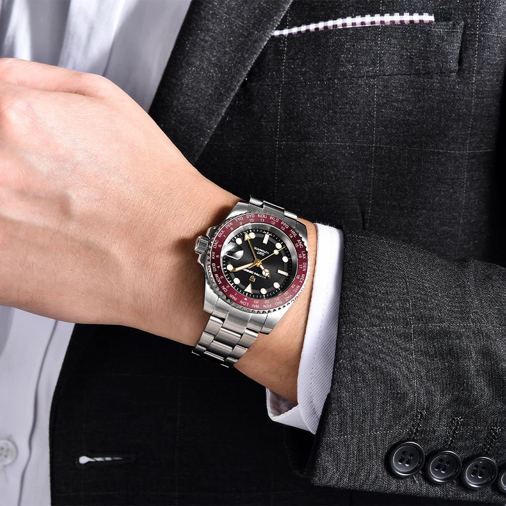 PAGANI DESIGN GMT NH34 Luxury Men Mechanical Wristwatch Ceramic Bezel Waterproof Automatic Watches Men's Business Reloj Hombre