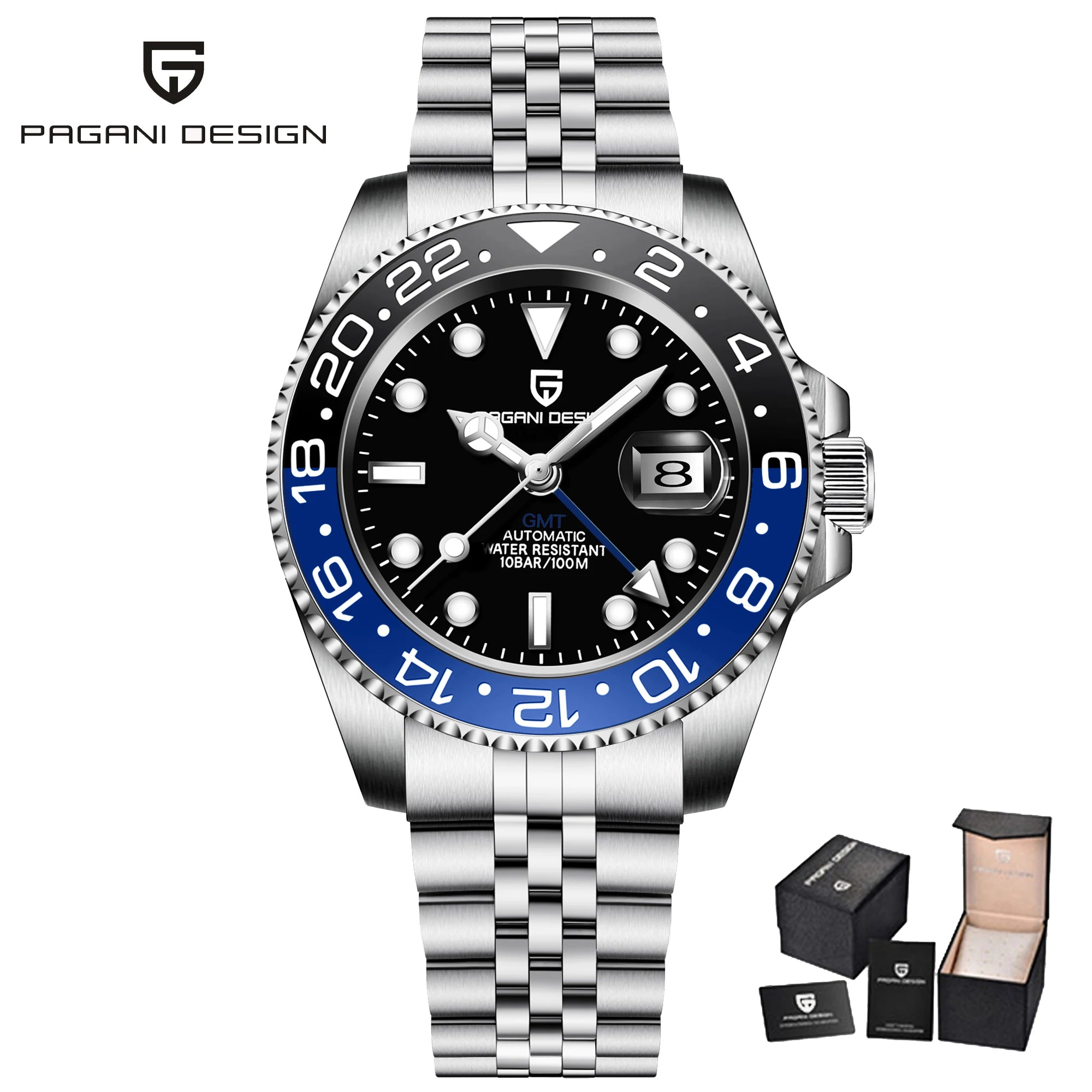 PAGANI DESIGN V4 40MM GMT NH34 Watch for Men Luxury Sapphire AR Coating Mechanical Watch Two Tone Ceramic Bezel Automatic Watch