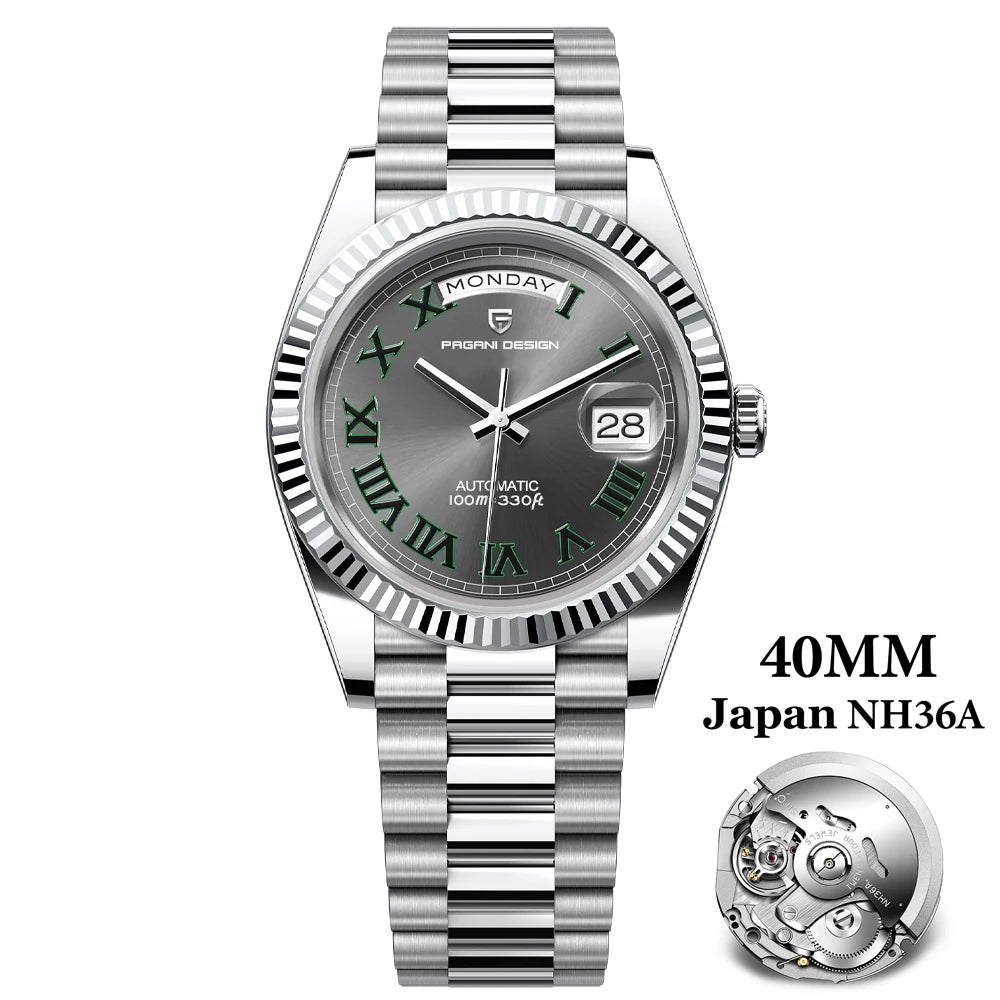 PAGANI DESIGN 2026 New Luxury Rose Gold DD40 Automatic Watch For Men NH36A Mechanical Wristwatch Men Stainless steel Waterproof