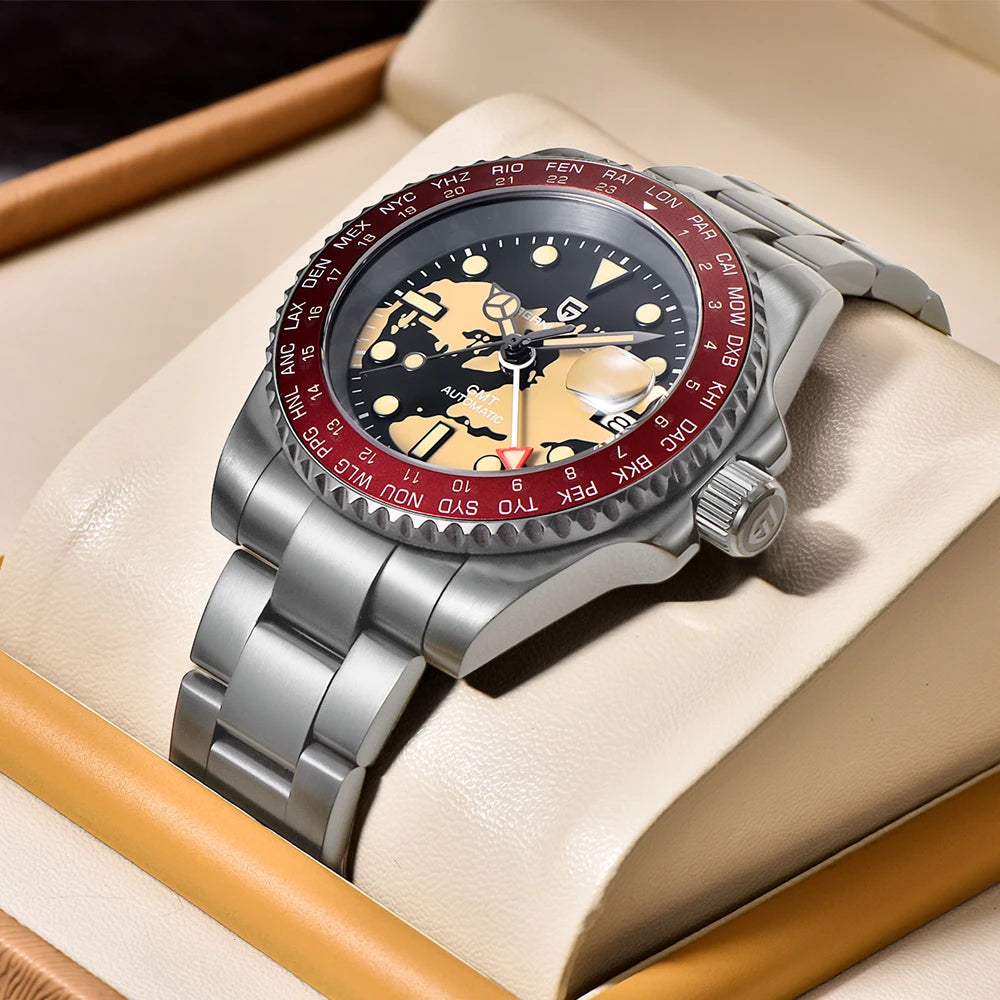 PAGANI DESIGN GMT NH34 Luxury Men Mechanical Wristwatch Ceramic Bezel Waterproof Automatic Watches Men's Business Reloj Hombre