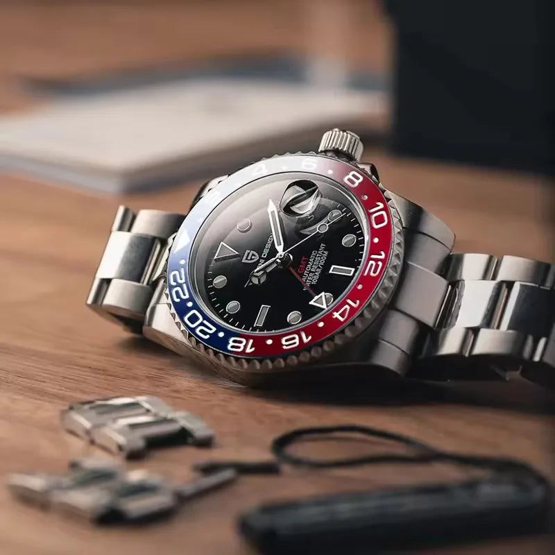 PAGANI DESIGN V4 40MM GMT NH34 Watch for Men Luxury Sapphire AR Coating Mechanical Watch Two Tone Ceramic Bezel Automatic Watch