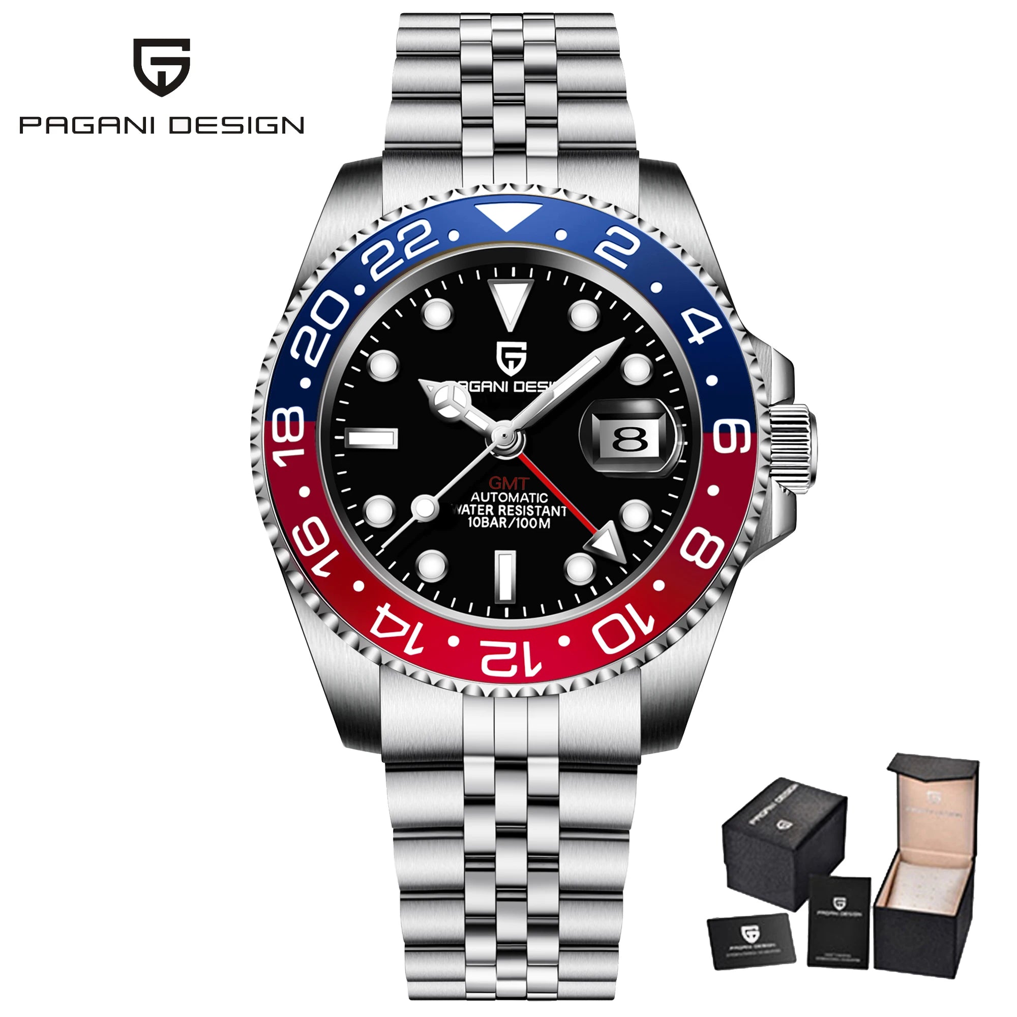 PAGANI DESIGN V4 40MM GMT NH34 Watch for Men Luxury Sapphire AR Coating Mechanical Watch Two Tone Ceramic Bezel Automatic Watch