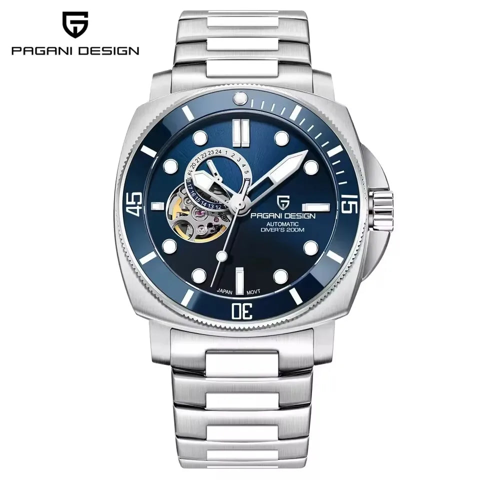 PAGANI DESIGN 2026 Original 43MM Men's Automatic Mechanical Watch NH39 200M Waterproof AR Sapphire Mirror Watches For Men ﻿