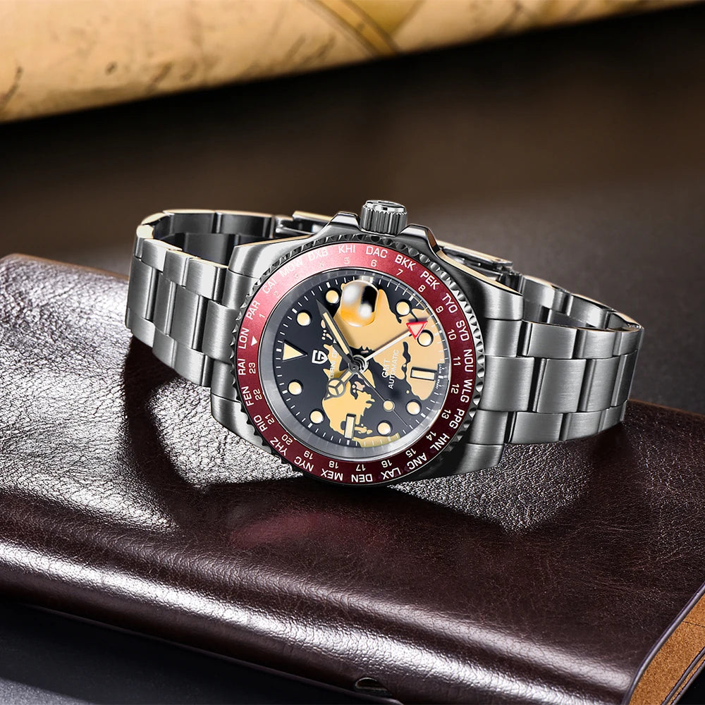PAGANI DESIGN GMT NH34 Luxury Men Mechanical Wristwatch Ceramic Bezel Waterproof Automatic Watches Men's Business Reloj Hombre