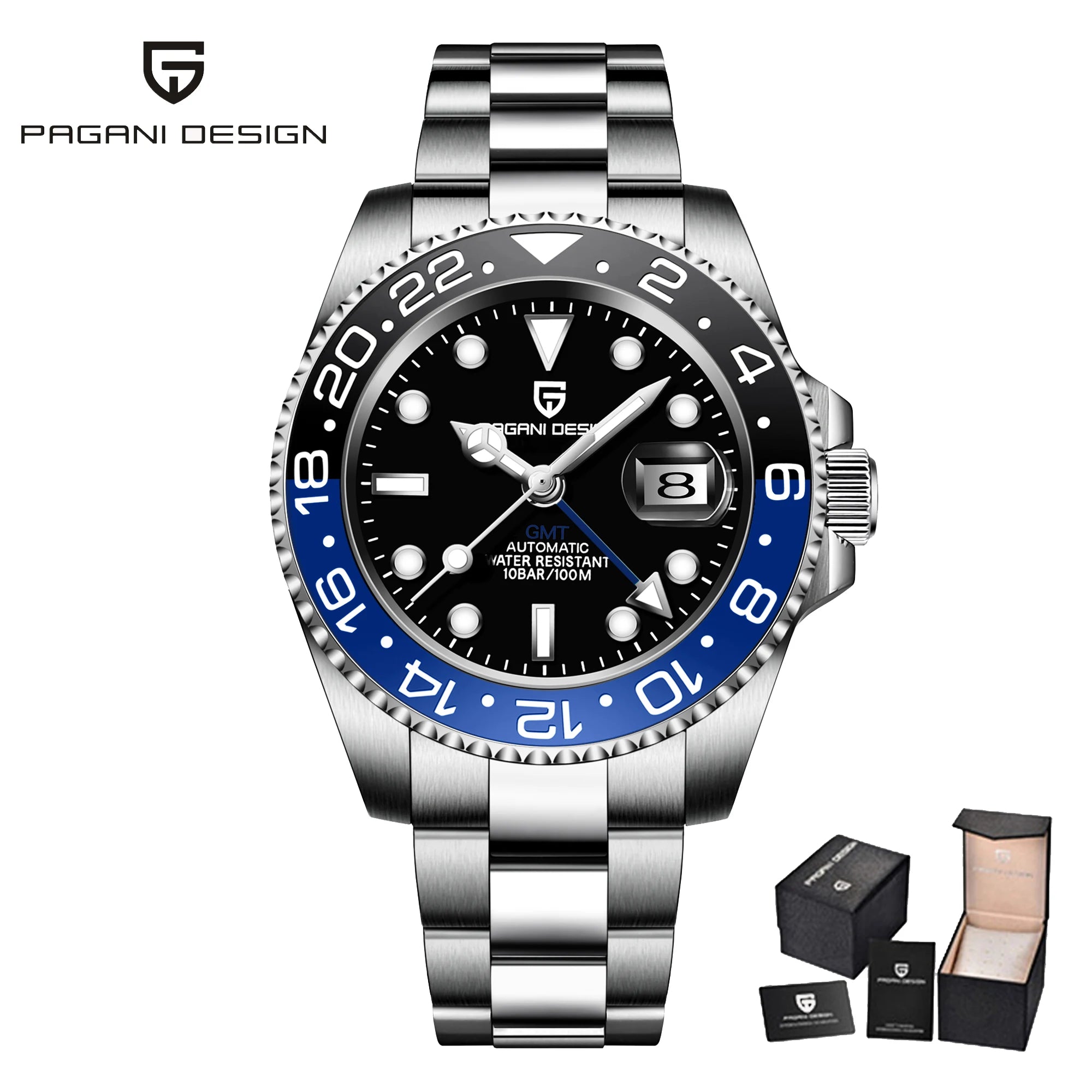 PAGANI DESIGN V4 40MM GMT NH34 Watch for Men Luxury Sapphire AR Coating Mechanical Watch Two Tone Ceramic Bezel Automatic Watch