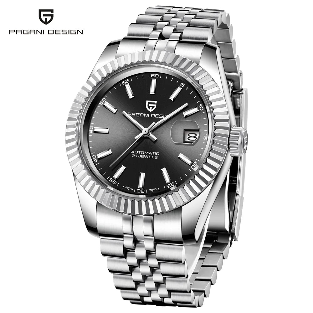 PAGANI DESIGN Watches Luxury Diamond Dial Mechanical Watch For Men Top NH35 Movt Sapphire Glass Stainless Steel Waterproof Watch