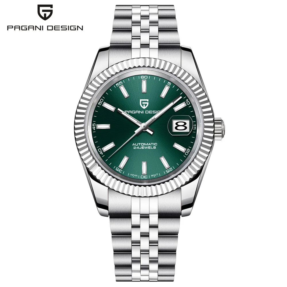 PAGANI DESIGN Watches Luxury Diamond Dial Mechanical Watch For Men Top NH35 Movt Sapphire Glass Stainless Steel Waterproof Watch