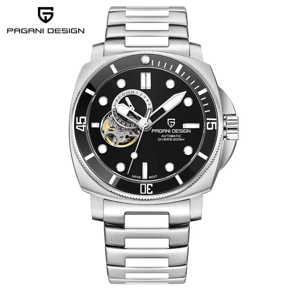 PAGANI DESIGN 2026 Original 43MM Men's Automatic Mechanical Watch NH39 200M Waterproof AR Sapphire Mirror Watches For Men ﻿