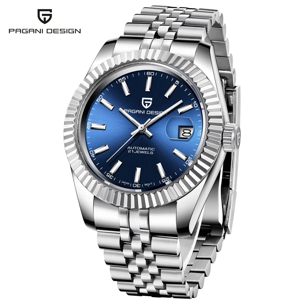PAGANI DESIGN Watches Luxury Diamond Dial Mechanical Watch For Men Top NH35 Movt Sapphire Glass Stainless Steel Waterproof Watch