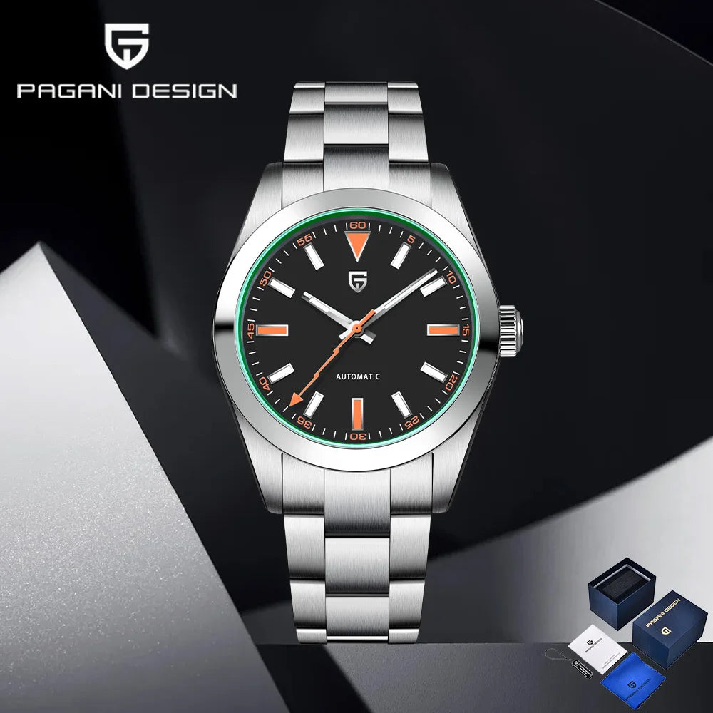 Pagani design 2026 new men's mechanical watches luxury AR sapphire mirror NH35 men's automatic watches waterproof clock gift box