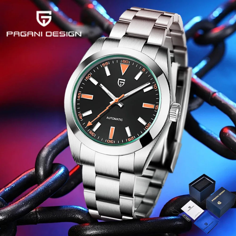 Pagani design 2026 new men's mechanical watches luxury AR sapphire mirror NH35 men's automatic watches waterproof clock gift box