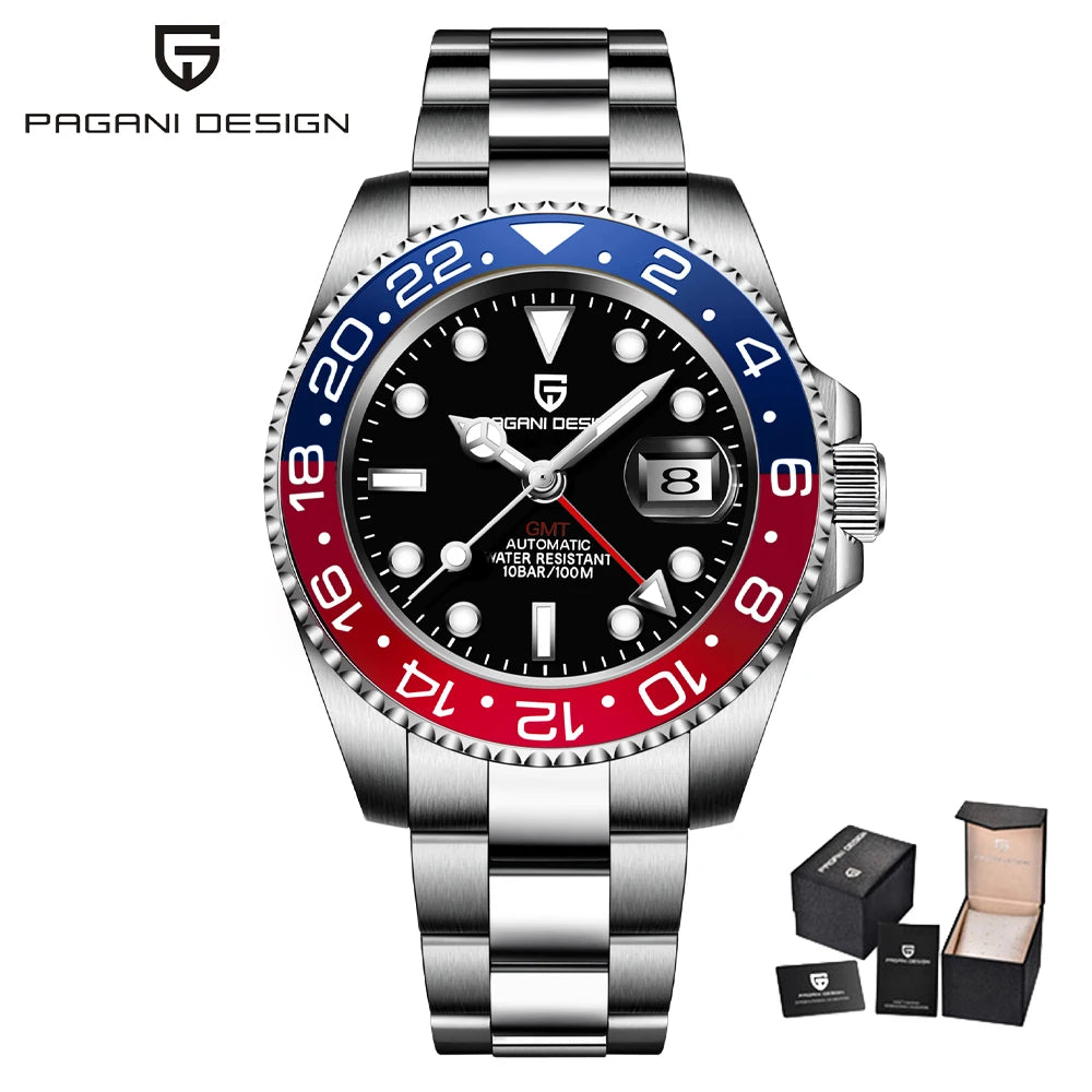 PAGANI DESIGN V4 40MM GMT NH34 Watch for Men Luxury Sapphire AR Coating Mechanical Watch Two Tone Ceramic Bezel Automatic Watch