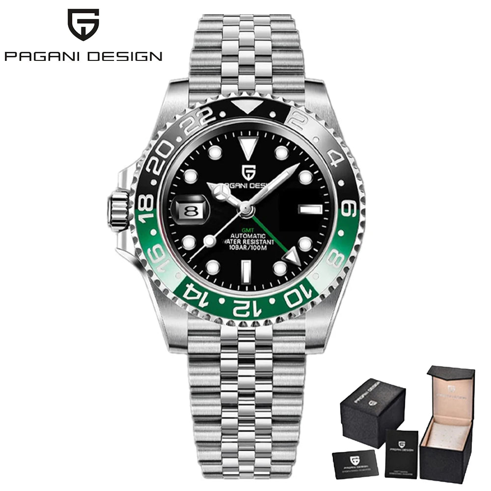 PAGANI DESIGN V4 40MM GMT NH34 Watch for Men Luxury Sapphire AR Coating Mechanical Watch Two Tone Ceramic Bezel Automatic Watch